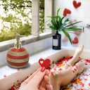 LUANT Bathroom Resin Lotion Soap Dispenser Pump- Perfect for Kitchen Countertops, Decorated for Chrismas, Red and Gold