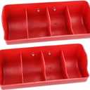 2 Pack Lambs Plastic Feeder, 4 Compartment Fence Feeder for Small Pig Lambs Chicken Livestock