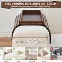LOVYANXUE Couch Arm Tray, Anti-Falling Bamboo Sofa Arm Tray Table, Foldable & Portable Armrest Tray Cup Holder Side Table for Drinks, Coffee, Phone, Snacks, Remote