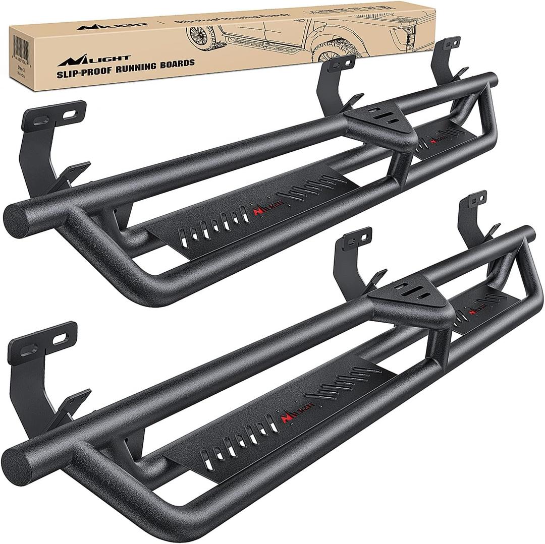 Nilight Running Boards for 2009-2018 Dodge RAM 1500 2019 2020 2021 2022 2023 2024 1500 Classic Quad Cab Dual-Stage Textured Black Powder Coated Slip-Proof Side Step Nerf Bars