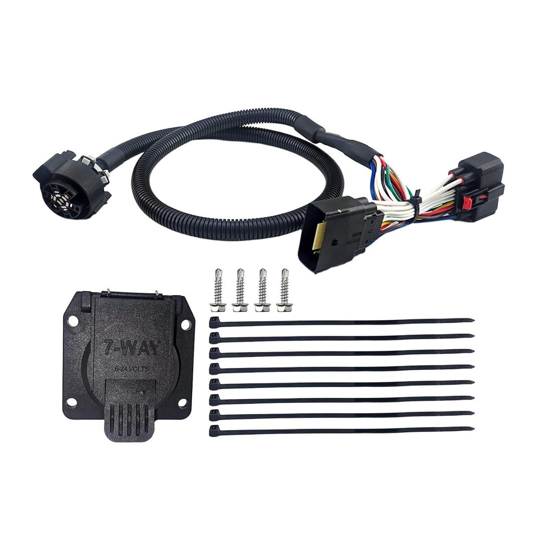 7 Way RV Blade Trailer Wiring 56431 Trailer Wiring Harness Fit for 2019-2023 Ranger, Black