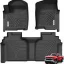 YITAMOTOR Floor Mats for 2019-2026 Chevrolet Silverado/GMC Sierra 1500 & 2020-2026 Chevy Silverado/GMC Sierra 2500HD/3500HD Crew Cab With Underseat Storage Box Bucket Seat, 1st & 2nd Row, Black