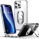Shields Up for iPhone 14 Pro Max Case with Stand, Phone Case Clear with Double Ring Holder [Adjustable & Foldable] Shockproof Protective Cover for iPhone 14 Pro Max 6.7 inch - Clear