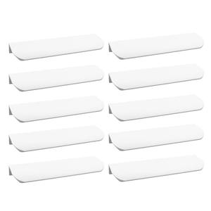 LC LICTOP Curved Edge Pull Handles, 3.7 Inch Edge Finger Tab Handle for Caibnets Drawer Closet Door Wardrobe Cupboard, 5 Inch Hole Spacing, 10 Pcs White Edge Pulls