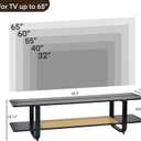 Bamboo TV Stand for TVs up to 65", Accent Entertainment Center with Storage, Media Console Table with Shelf, Modern TV Stand for Living Room, Bedroom, 54.3"(L), Black