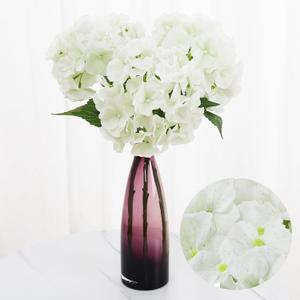3Pcs 21 Hydrangea Artificial Flowers, Large Real Touch Hydrangea, Lifelike Faux White hydrangeas, Fake Hydrangea Stems Perfect for Home Decor, Wedding, Party, Christmas,Centerpiece Decor- White