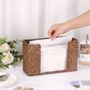 Sumnacon Folded Paper Towel Holder Wicker Countertop Paper Towels Dispenser for Bathroom Toilet Kitchen Restaurant, Farmhouse Woven Napkin Holder Organizer for Multifold C-Fold, Trifold Hand Towels