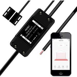 MOES WiFi Smart Garage Door Opener Controller,Smart Life/Tuya APP Remote Monitor Your Garage Door Anywhere Anytime,Compatible with Alexa Google Home No hub Required.