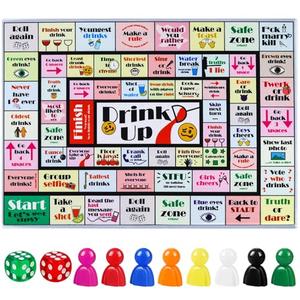 Fofeadm Drinking Board Games for Adults, Rubber Mat Drinking Board Game, Funny Party Interactive Drinking Games for Game Night, Birthday, Family Play or Any Occasion, Age 21+, 2-8 Players