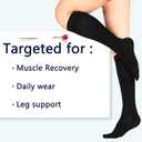 Lin Performance Medical Compression Socks for Women and Men, 20-30 mmHg Closed Toe Knee High stockings, Leg Support for Daily & Travel Comfort (XL,Black)