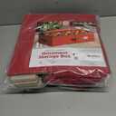 2 x ZOBER Underbed Christmas Ornament Storage Box - Stores 64 3" Ornaments, With Dividers - Tear Proof 600D Oxford Fabric, Ornament Organizer Storage Box, Durable Christmas Containers Holder - Red