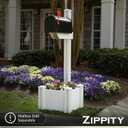 4.5ft H (1 Post w/Planter) No Dig Zippity Majestic Mailbox Post with Planter Box, White Vinyl Post for Mailboxes for Outside, Decorative Post w/Flower Box, Architectural Post for Mailboxes, ZP19027