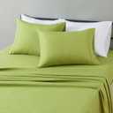 Amazon Basics Lightweight Microfiber 4-Piece Bed Sheet Set, Oliver Light, Solid, Full