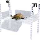 Adjustable Turtle Basking Platform, 10-13" Wide, Slip-Resistant Ramp, Acrylic, Transparent, Ideal for Turtle Tank Accessories