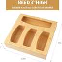 Plastic Bag Organizer, Bamboo Food Storage Bags Container Organizer for Drawer, Baggie Bags Storage for Drawer Compatible Sandwich Variety Size Bags