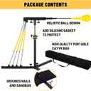 Baseball Softball Swing Trainer with 4 Power Bands, 31-43 In Adjustable Baseball Hitting Trainer with 3 Ground Nails, Carry Bag. Baseball Training Equipment Improve Power, Speed, Coordination
