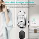Keyless Entry Door Lock, Keypad Smart Deadbolt for Front Door, Electronic Keypad Code with Auto Lock, One-Time Code, Anti-Peeping Password, Easy Installation, Silver