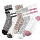 Trifabricy Fuzzy Socks for Women - Fluffy Cozy Slipper Socks for Women, Women's Ultra Soft Winter Thick Warm Fuzzy Sleeping Sock for Home, Candy Colorful L