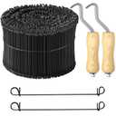 1000 Pcs 16 Gauge Rebar Tie Wire-6 Long with 2 Rebar Tie Tools, Double Loop Annealed Steel Wire for Concrete Construction, Masonry and DIY Projects