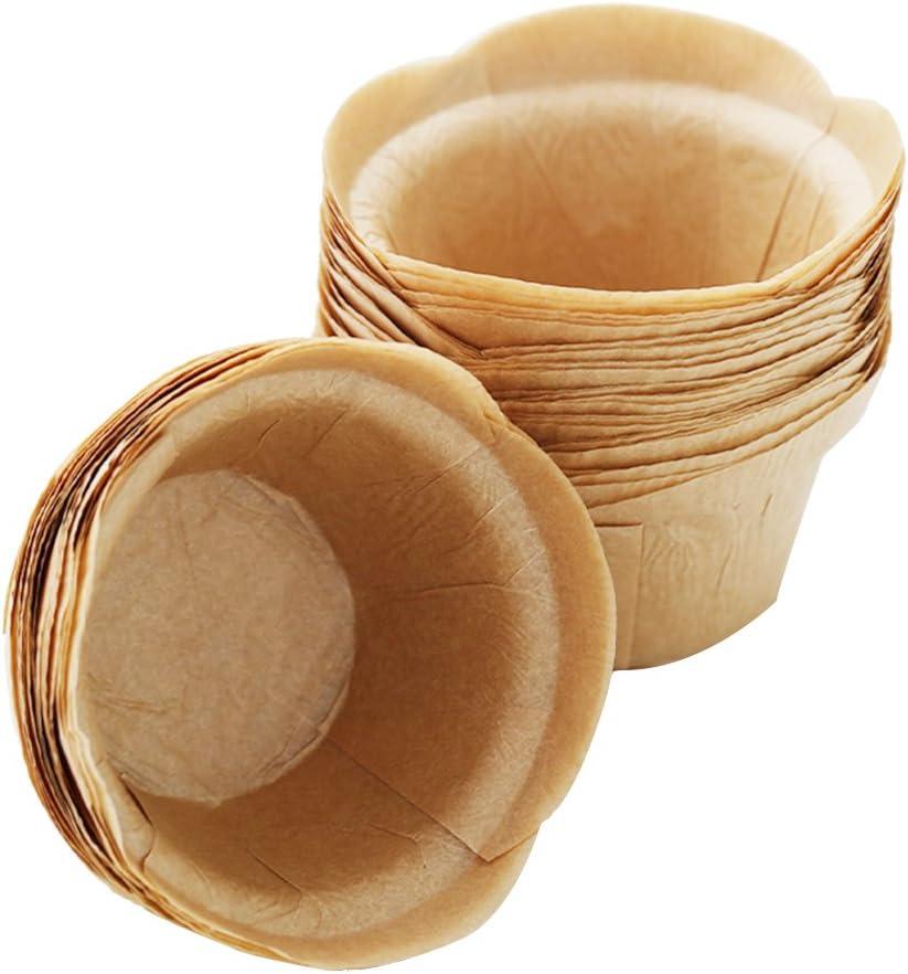 SK Cupcake Liners Baking Muffin Paper Baking Cups for Weddings, Birthdays, Baby Showers (Natural 50pcs)