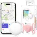 GPS Tracker for Dogs, Mini GPS Cat Tracker, Dog Tracking tag with Holder, No Monthly Fee,Work with Apple Find My(iOS Only),Dog Tracking Device,Anti-Lost,Finder Tag for Vehicles/Pets/Kids/Items (Pink)