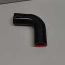 HPS 3/4" - 1" ID, Silicone 90 Degree Elbow Reducer Coupler Hose, High Temp 4-Ply Reinforced, Leg Length on Each Side: 4-1/2", 100 Psi Max. Pressure, SER-8957-BLK, Silicone, Black
