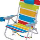 Rio Brands 4-Position Backpack Lace-Up Suspension Folding Beach Chair, Bright Stripe