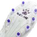 KELME Flash Laceless Soccer Cleats Men High-Tops Lightweight Soccer Shoes Outdoor Unisex Adult Youth Artificial Multi Ground (6.5, White Gold)