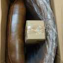 Furniliving PU Leather Accent Chair for Living Room, Upholstered Reading Chair with High Backrest, Tufted-Button Wingback Armchair for Bedroom, Dressing Room, Home Office, Brown (Set of 1)