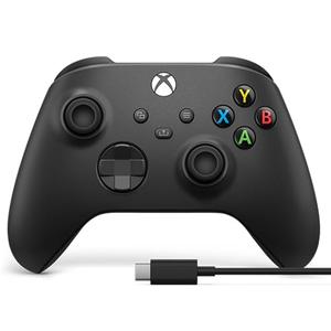 Xbox Wireless Gaming Controller + USB-C® Cable (2025) – Carbon Black – Play on Xbox, Windows, Android, iOS, FireTV Sticks, Smart TVs, VR Headsets