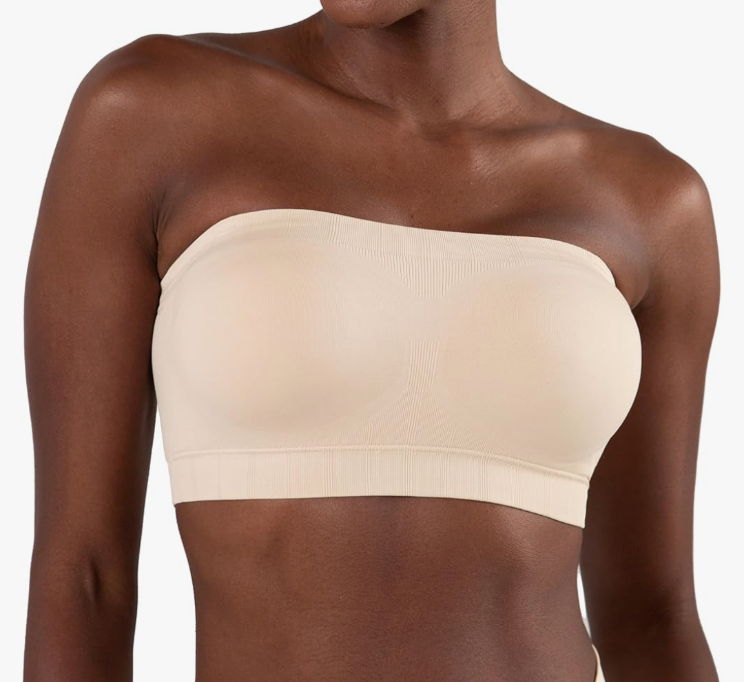 Truekind Wireless Strapless Bra, Bandeau Bra, Small to Plus Size Strapless Bras for Women, Tube Top, Size Medium