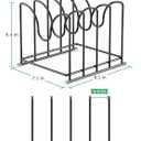 Pot Lid Organizer Rack,1.6in Wide Cutting Board Organizer for Pan Lids,Baking Sheets,Cookie Sheets, with 4 Slots,Cutting Board Holder Rack (2PC-Large)