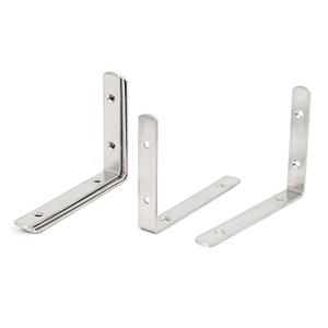 Aexit Stainless Shelf Brackets & Supports Steel L Shaped Angle Brackets Shelf Brackets Supports 4pcs