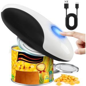 Electric Can Opener,USB Rechargeable Can Opener,One-Touch Cordless Can Opener,Smooth Edge,Hands Free,Food Safety,Kitchen Gadget Battery Operated,Automatic Can Openers for Seniors