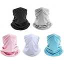 5 Pack Neck Gaiter Bandana Face Mask: Cooling Gator Mask Face Cover Neck Scarf Balaclava