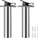 Hoffen 2Pcs Boat Stainless Steel Fishing Rod Holder Flush Mount 15/30/90 Degree with PVC Cap,Inner Tube and Gasket