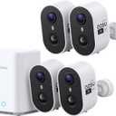 aosu Wireless Indoor/Outdoor Security Camera Kit with aosuBase Local Storage, 2K with 6X Zoom, 4-View Live, Cross-Camera Person Timeline, PIR + AI Human Detection, Color Night Vision, 4-Cam-Kit