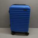 Amazon Basics 21" Hardside Carry-On Luggage with Expandable Space, Scratch-Resistant Surface, Telescoping Handle, Four Multi-directional Wheels, Light Blue
