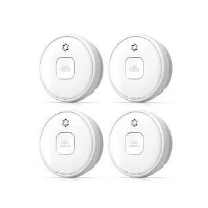 Fire Alarms Smoke Detectors, Photoelectric Sensor Smoke Alarm Battery Operated, Fire Alarm with Test Button & Low Battery Signal, LED Warning Light 85 dB Alarm Sound for Bedroom and Home, 4 Pack