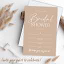 TPYEN Bridal Shower Invitations - 25 Brown Minimalist Fill-in Wedding Invitations with Envelopes, Couples Engagement Newlyweds Wedding Shower Invites, Bridal Parties Supplies and decorations - B12