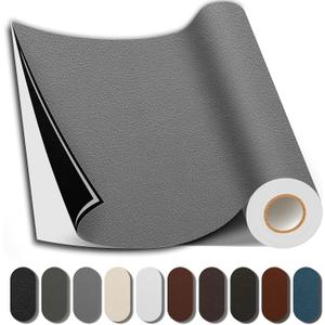 Shagoom Leather Repair Patch, 35X79 Inch Repair Patch Self Adhesive Waterproof, DIY Large Vinyl Patches for Couches, Furniture, Kitchen Cabinets, Wall Grey, 35X79 Inch