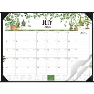 Desk Calendar 2026-2027 - Large Desk Calendar 2026-2027 22x17, Jul. 2026 - Dec. 2027, 26-27 Large Calendar, 18 Months, Corner Protectors - Plants (Green)