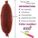 ZRQ 24 Inch Soft Springy Afro Twist Hair For Distressed Locs 8 Packs Copper Red Marley Crochet Braiding Hair Pre-Separated Synthetic Hair Extension For Black Women 8 Strands/Pack (350#)