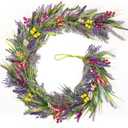 6.5 Ft Artificial Lavender Purple Garland Spring Summer Lavender Wild Flower Butterflies Wreath Swags Vine for Wedding Arch Porch Stair Table Indoor Door Home Mantle Fireplace All Year Decoration