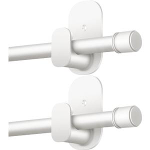 Curtain Rods No Drilling 2 Pack 32 to 86 Inch, HOTOZON 5/8 Inches No Drill Curtain Rods for Windows 55 to 82 Inches(4.5-6.8 ft), Renter Friendly Drapery Rod for Lightweight Curtains, White