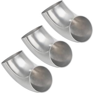 3 Pcs OD 1.5 Inch 90Mandrel Bend Elbow, 304 Stainless Steel Exhaust Pipe Elbow, Thickness 1.5 mm Elbow Exhaust Tubing for Car Exhaust Modified Elbow Pipe, Stair Handrail, Pipe Turning (1.5''OD)