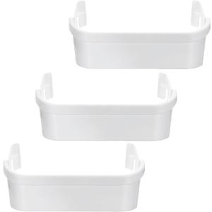PartsBroz 240351601 Freezer Door Shelf Bin (3-Pack) for Frigidaire Freezer Door Shelf Replacement, Kenmore, Westinghouse Refrigerator Freezer White Bottom Lower Side Bins Shelves AP2115974 PS430027
