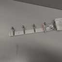 Coat Hook Rack with 8 Round Hooks - Premium Modern Wall Mounted - Ultra durable with solid steel construction, Brushed stainless steel finish, Super easy installation, Rust and water proof