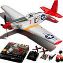 LEAMBE Brushless 4 Channel RC Plane, Ready to Fly Aerobatic Aircraft, Easy Control for Beginners, P51 Mustang RC Airplane for Adults Red, Extra Large