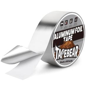 TAPEBEAR Aluminum Foil Tape 2" x 150FT, Professional Heat Reflective Tape Metal Duct Tape Heat Resistant Tape Insulation Heat Shield for Insulation, Dryer Vent, Ductwork, HVAC, Air Ducts, Exhaust Hose